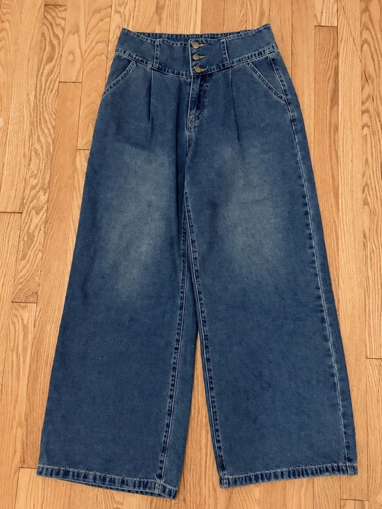 Cider Denim - CIDER High Rise Wide Leg Jeans Size 30 Blue Denim Button Front Like New